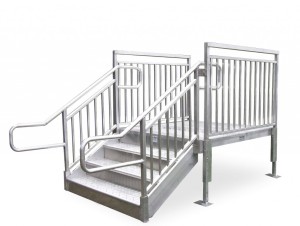 Aluminum Stairs with Handrails